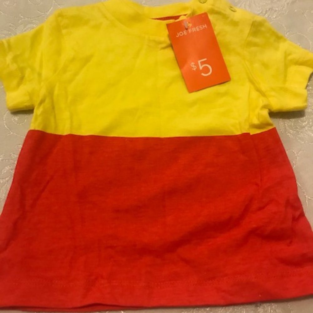 Joe fresh baby boy yellow and orange s/s knit tee